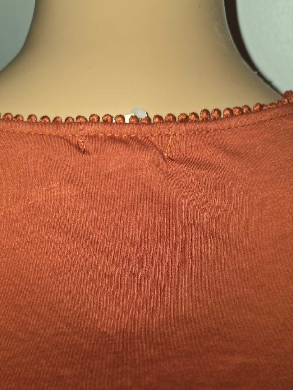 Anthropologie Embroidered Lace Yoke Blouse in Rust - Picture 7 of 9